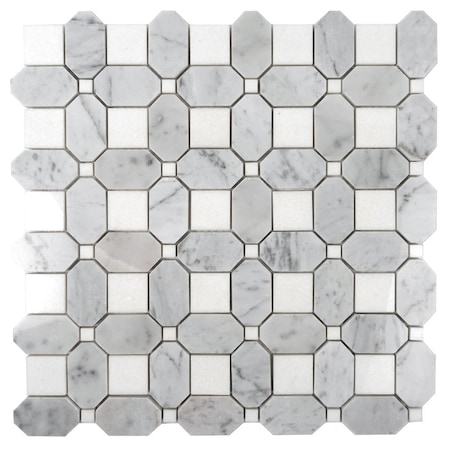 Apollo Tile Windmill White 5.17 sq.ft 12.2 in. x12.2 in. Marble Mosaic Tile, 5PK APLDC99S10EC16